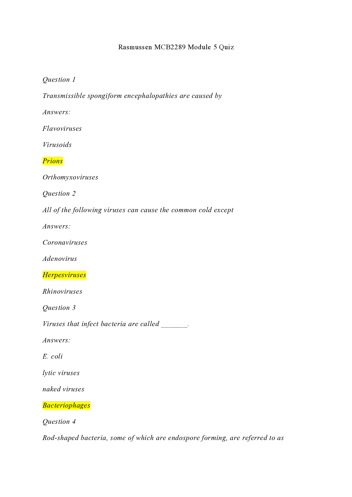 Preview image of Rasmussen MCB2289 Module 5 Quiz Latest document